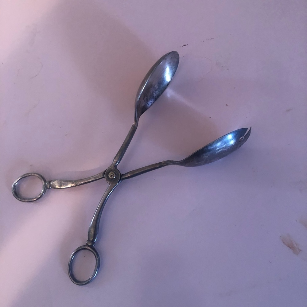 Vintage Serving Tongs - EPNS- perfect for your collection - tarnished . Used
